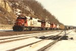 Westbound manifest comes out of the yard